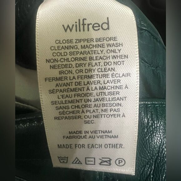 Wilfred the Melina Green Faux leather pants size 4 holiday party club wear - Picture 8 of 11